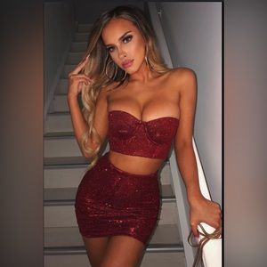 BabyBoo Red Sparkle Two Piece